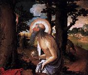 Lucas van Leyden St Jerome Penitent painting